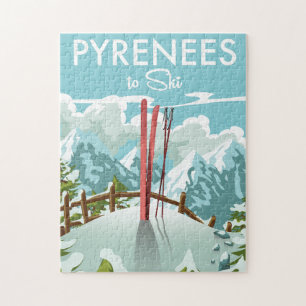 Pyrenäen zum Skifahren Reisekunst. Puzzle