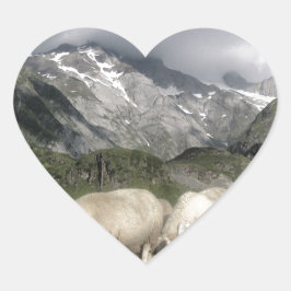 Pyrenäenlandschaft Herz-Aufkleber