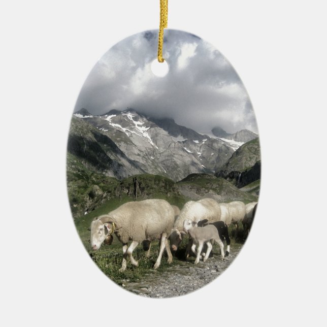 Pyrenäenlandschaft Keramikornament (Vorne)