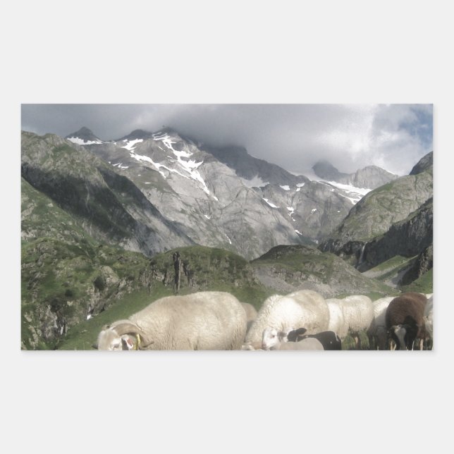 Pyrenäenlandschaft Rechteckiger Aufkleber (Vorderseite)