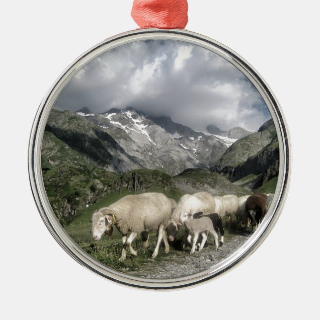 Pyrenäenlandschaft Silbernes Ornament (Vorne)