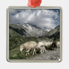 Pyrenäenlandschaft Silbernes Ornament