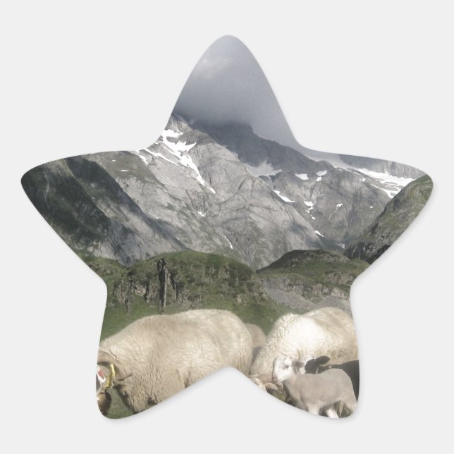 Pyrenäenlandschaft Stern-Aufkleber (Vorderseite)