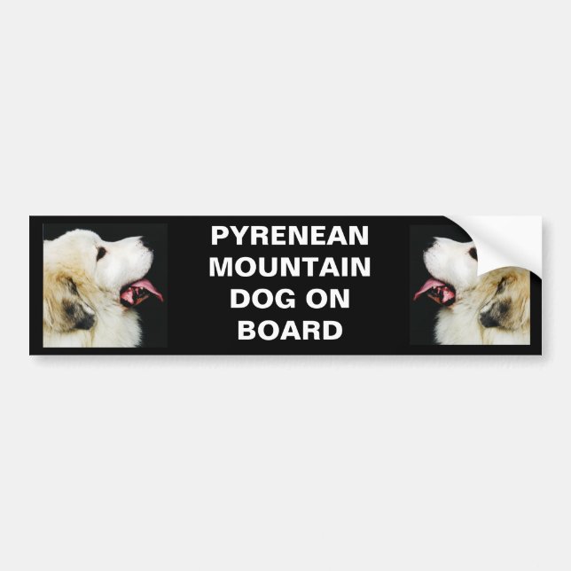 PYRENEAN GEBIRGShund AN BORD Autoaufkleber (Vorne)