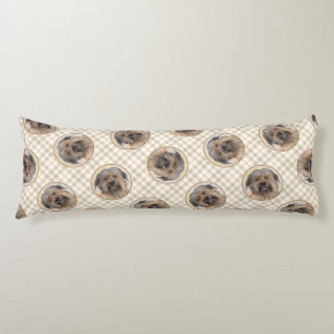 Pyrenean Shepherd Malerei Long-Haird Fawn Dog Art Seitenschläferkissen