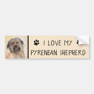 Pyrenean Shepherd Malerei - Niedliche Original Dog Autoaufkleber