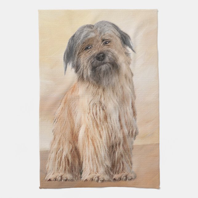 Pyrenean Shepherd Malerei - Niedliche Original Dog Geschirrtuch (Vertikal)