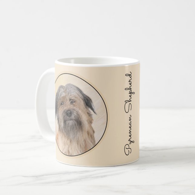Pyrenean Shepherd Malerei - Niedliche Original Dog Kaffeetasse (Vorderseite Links)