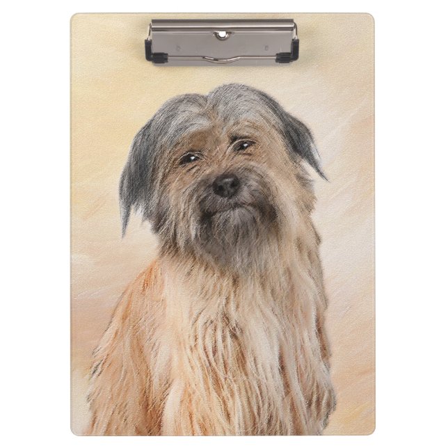 Pyrenean Shepherd Malerei - Niedliche Original Dog Klemmbrett (Vorderseite)