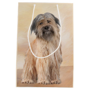 Pyrenean Shepherd Malerei - Niedliche Original Dog Mittlere Geschenktüte