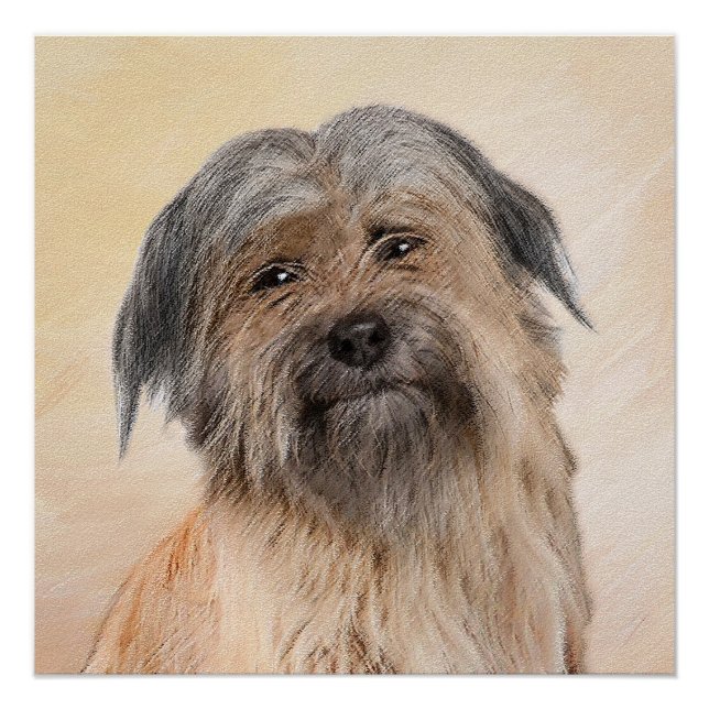 Pyrenean Shepherd Malerei - Niedliche Original Dog Poster (Vorderseite)