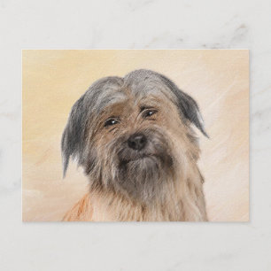 Pyrenean Shepherd Malerei - Niedliche Original Dog Postkarte