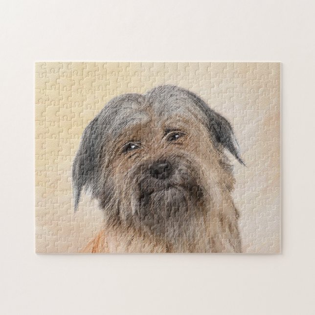 Pyrenean Shepherd Malerei - Niedliche Original Dog Puzzle (Horizontal)