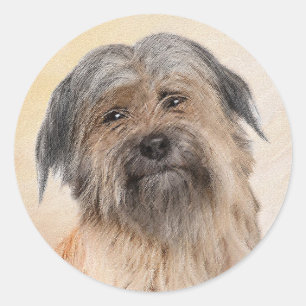 Pyrenean Shepherd Malerei - Niedliche Original Dog Runder Aufkleber