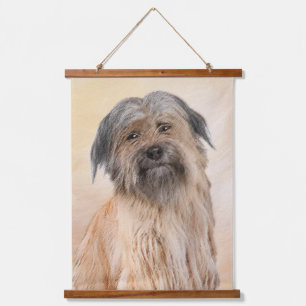 Pyrenean Shepherd Malerei - Niedliche Original Dog Wandteppich Mit Holzrahmen