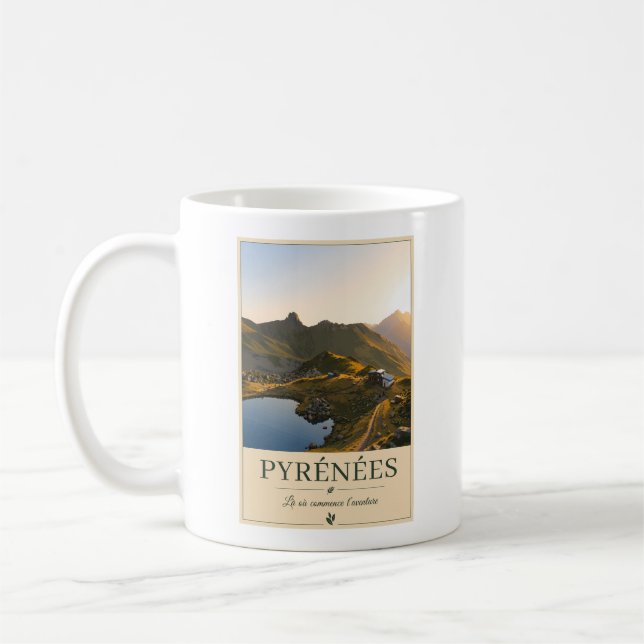 Pyrénées Frankreich – Illustrierte Landschaft am S Kaffeetasse (Links)