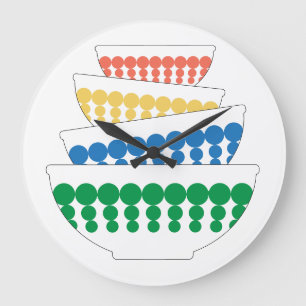 Pyrexschüssel inspiriert Mid Century Wall Uhr