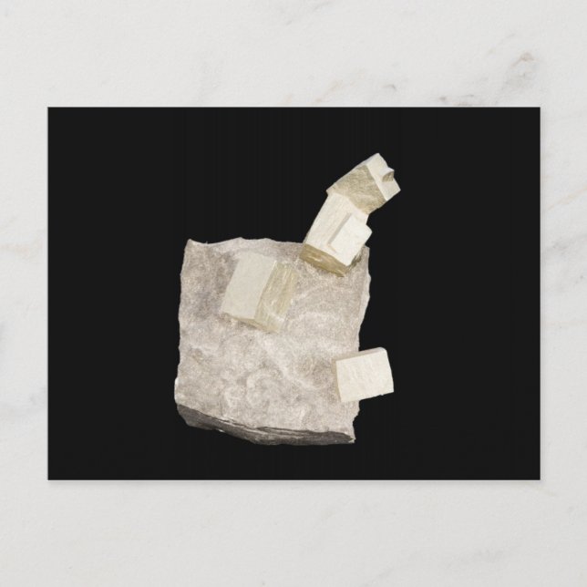 Pyrit-Kristalle im Schiefer Postkarte (Vorderseite)