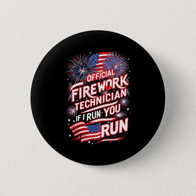 Pyro-Techniker Feuerwerkstechniker 4. Juli Fu Button (Vorderseite)