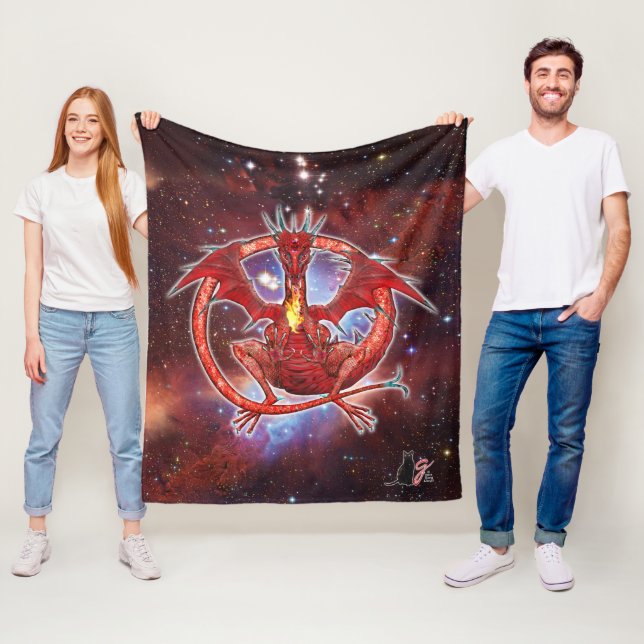 Pyrope Kosmischer Drache Fleece-Decke Fleecedecke (Beispiel)
