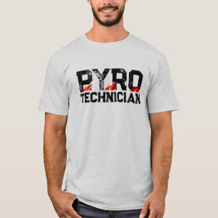 PyroTechnician T-Shirt mit brennenden Flammen