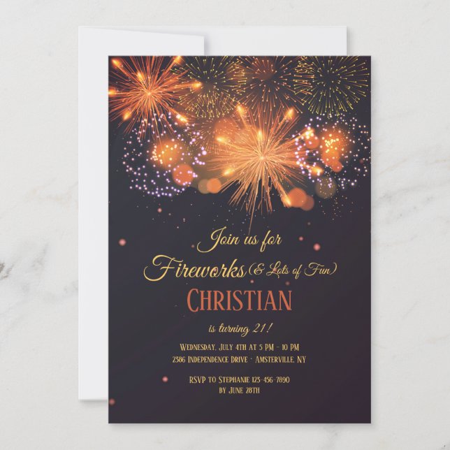 Pyrotechnics Geburtstagsparty Einladung (Vorderseite)