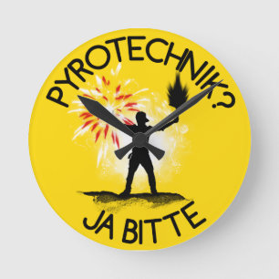 Pyrotechnik? Ja bitte! Runde Wanduhr