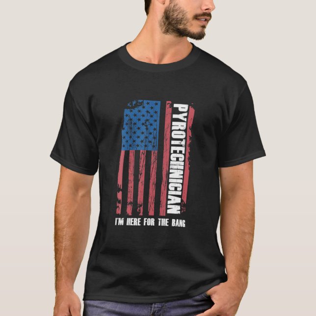 Pyrotechniker Ich bin hier für Bang Pyro Feuerwerk T-Shirt (Vorderseite)