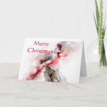 Pyrrhuloxia Wasserfarbe Frohe Weihnachten