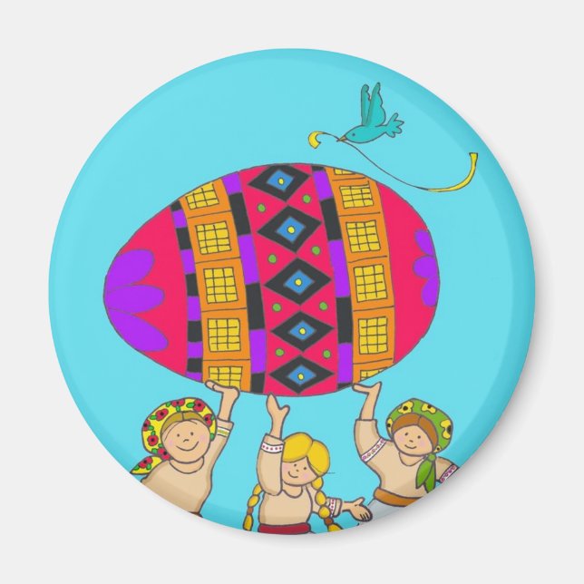 Pysanka Girls Magnet (Vorne)