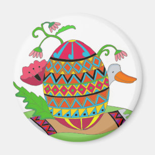 Pysanka und Ente Ukrainische Volkskunst Magnet
