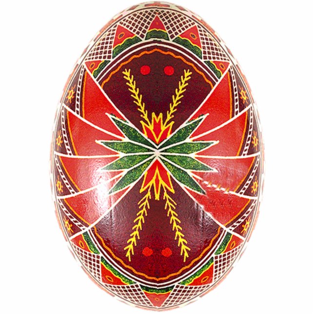 Pysanky (Ukrainer-Osterei) Verzierung Fotoskulptur Ornament (Vorne)