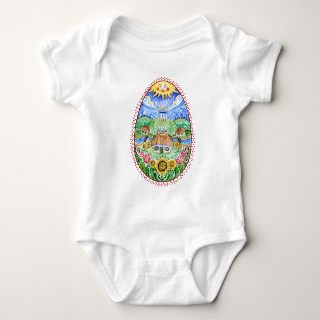 Pysanky Ukrainer-Ostereier Baby Strampler (Vorderseite)