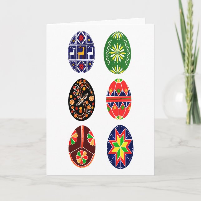 Pysanky Ukrainer-Ostereier Feiertagskarte (Vorderseite)