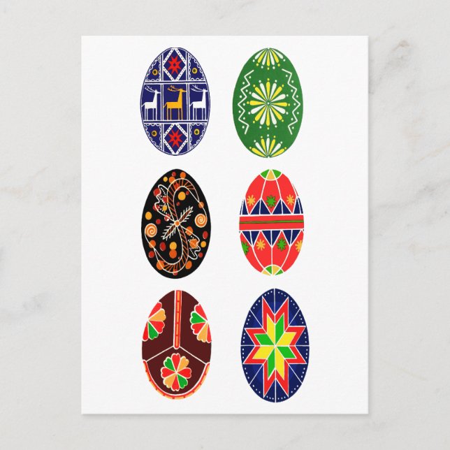 Pysanky Ukrainische Ostereier Feiertagspostkarte (Vorderseite)