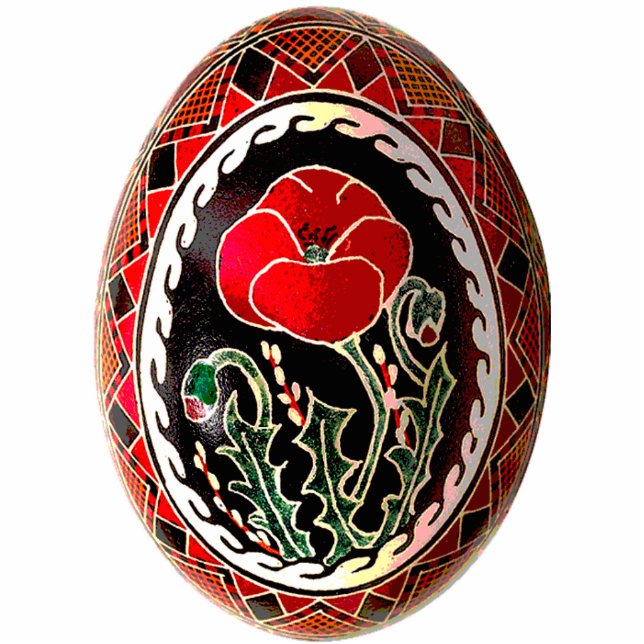 Pysanky (Ukranisches Ostereier) - Ornament Freistehende Fotoskulptur (Vorne)