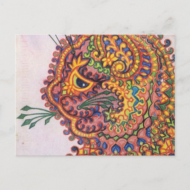 Pyschedelic Cat By Louis Wain Postkarte (Vorderseite)