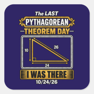 Pythagoräischer Theorem-Tag-Sticker Quadratischer Aufkleber