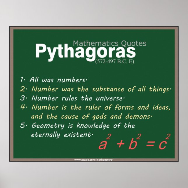 Pythagoras Mathematics zitiert Poster (Vorne)