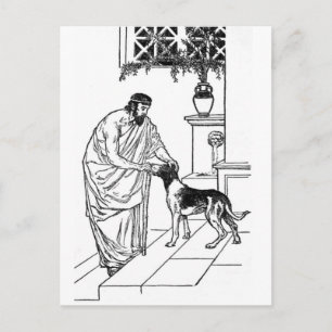 Pythagoras mit Hund Postkarte