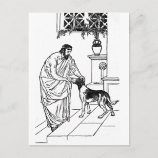 Pythagoras mit Hund Postkarte
