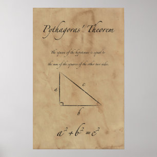 Pythagoras' Theorem - Math Posters Poster