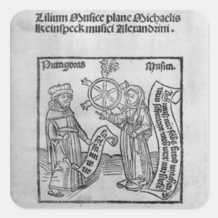 Pythagoras und Musik Quadratischer Aufkleber