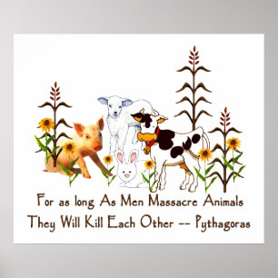 Pythagoras Vegetarisches Zitat Poster
