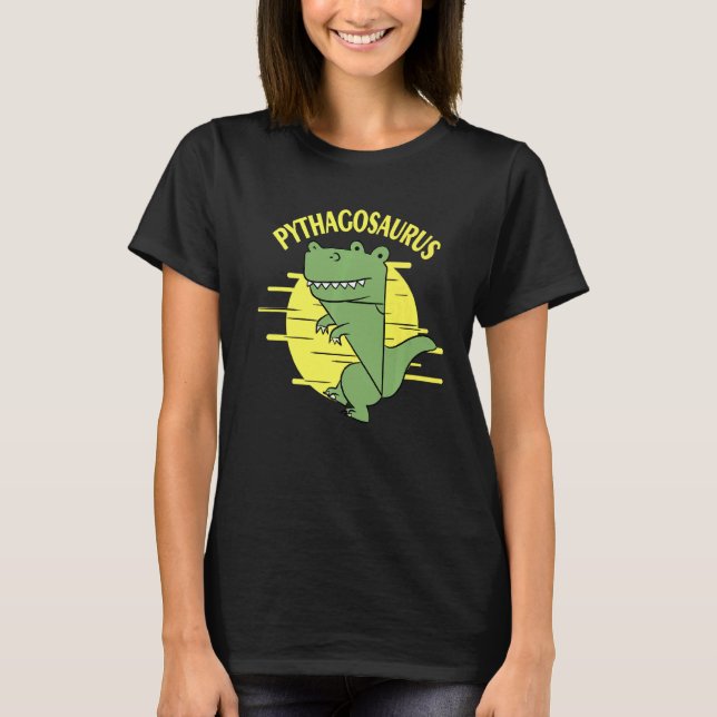 Pythagosaurus Pythagoras Theorem Statistiker Mathe T-Shirt (Vorderseite)