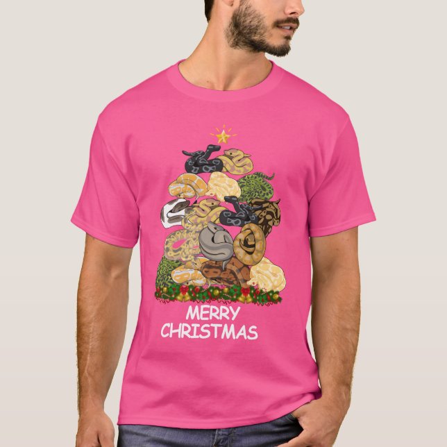 Python Christmasree Frohe Weihnachtsfreund T-Shirt (Vorderseite)