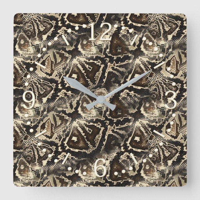 Python-Haut Quadratische Wanduhr (Vorderseite)