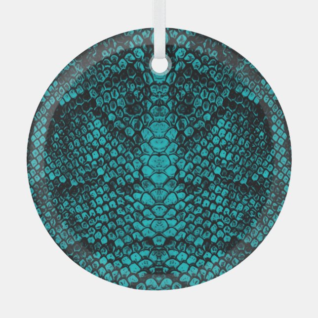 Python-Haut: Schlangenmuster-Design Ornament Aus Glas (Vorderseite)
