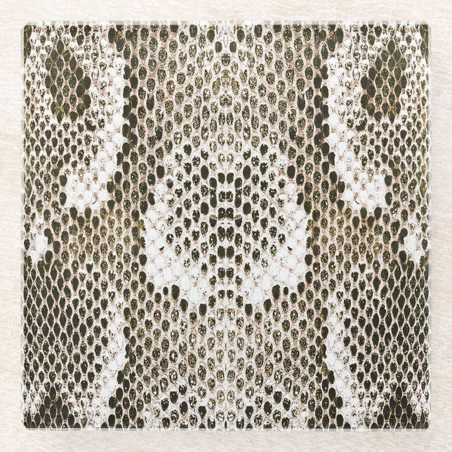 Python-Haut: Tiermuster-Design Glasuntersetzer (Vorderseite)
