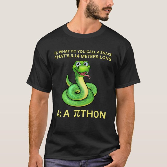 Python Pithon Pi Day Mathematische Mathematiklehre T-Shirt (Vorderseite)
